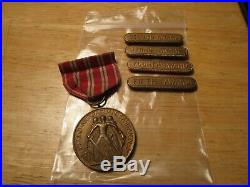 US Navy Second Nicaraguan Campaign Medal M. No. 7070 1926-1930 Plus Bars 2nd-5th