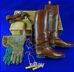 US Post WW1 Officer's Boots Boot Trees Spurs Winter Gloves Belt Sword Hanger Box