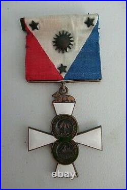 USA Army Of The Phillipines Society Badge Medal. Type 1 On Original Ribbon! Rr
