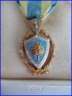 USA Society Badge Daughters Of The Colonists Miniature. 14k Gold! Boxed. Rare