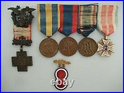 USA Spanish War Medal Group Of 5 Medals. Army Of Phillipines Medal In Gold! Rr