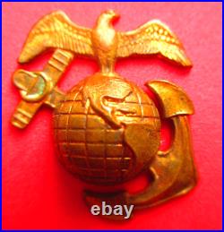 USMC Enlisted Eagle Globe & Anchor Droop Wing Made in England Collar Devices, NR