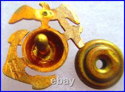 USMC Enlisted Eagle Globe & Anchor Droop Wing Made in England Collar Devices, NR