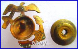 USMC Enlisted Eagle Globe & Anchor Droop Wing Made in England Collar Devices, NR