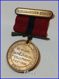 USMC Marine Corps 1922-1925 Banana Wars Engraved Good Conduct medal GCM Pre WWII