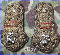 USMC WW1 Era Officer Dress Epaulettes With Gemsco Marked Egas
