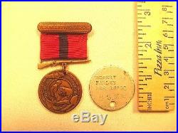 USMC name engraved Good Conduct Medal 1922 1925 with matching dog tag, NR