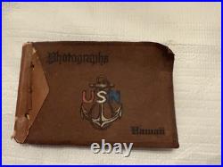 USN Navy LEATHER LIKE ALBUM WithPhotos & All Original See Descr