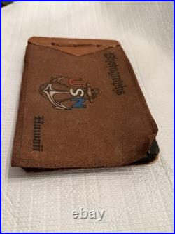 USN Navy LEATHER LIKE ALBUM WithPhotos & All Original See Descr