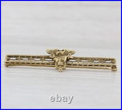 USNA Navy Military Bar Pin 14k Yellow Gold Vintage 1929 Eagle Signet