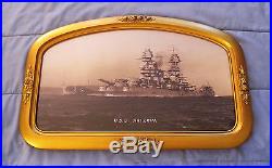 USS Arizona Battleship Reproduction Photograph Mounted in Antique Arched Frame