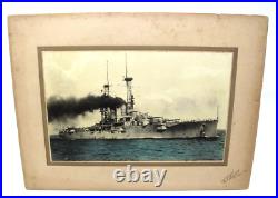 USS FLORIDA BB-30 W. F. Henry Vallejo California Color Tinted Photograph