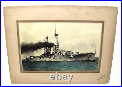 USS FLORIDA BB-30 W. F. Henry Vallejo California Color Tinted Photograph