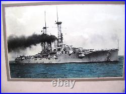 USS FLORIDA BB-30 W. F. Henry Vallejo California Color Tinted Photograph