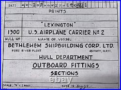 USS Lexington (CV-2) Outboard Fittings (x2) & Inboard Profile (3 Total)