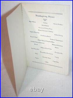 USS VESTAL AR-4 US Navy Repair Ship 1928 Thanksgiving Dinner Menu O. C. Dowling