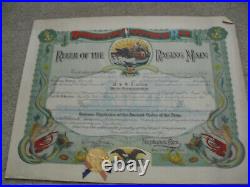 Unique 1920s Domain of Neptunus Rex Navy Certificate USS Trenton