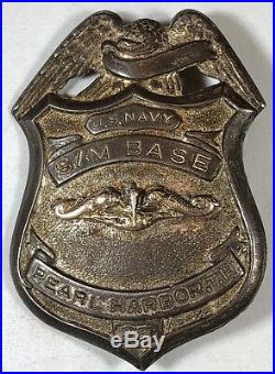 Unique, Original Circa 1930's Pearl Harbor U. S. Navy S/m Base Badge #32