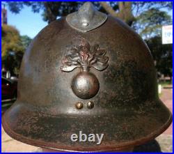 Uruguayan Guardia Metropolitana Adrian Steel French Model M 26 Helmet 1936 Rare