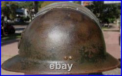 Uruguayan Guardia Metropolitana Adrian Steel French Model M 26 Helmet 1936 Rare