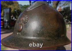 Uruguayan Guardia Metropolitana Adrian Steel French Model M 26 Helmet 1936 Rare