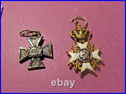 VERY RARE Netherlands Gold Miniature ORDER OR THE LION & LONG SERVICE Medals