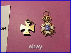 VERY RARE Netherlands Gold Miniature ORDER OR THE LION & LONG SERVICE Medals