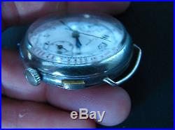 Vintage Military Pilots Longines Chronograph Steel 1 Button Wristwatch Cal. 154