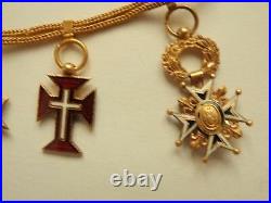 Vatican Portugal Spain Order Miniature Chain. All In Gold. Rare! Vf+