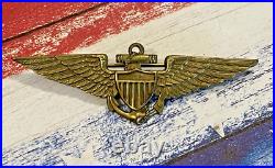 Very Rare 1920's White Co. Made U. S. Navy Naval Aviator Pilot Wing Wings Badge