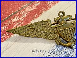 Very Rare 1920's White Co. Made U. S. Navy Naval Aviator Pilot Wing Wings Badge