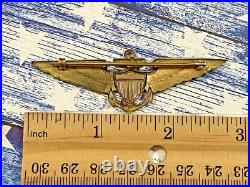 Very Rare 1920's White Co. Made U. S. Navy Naval Aviator Pilot Wing Wings Badge