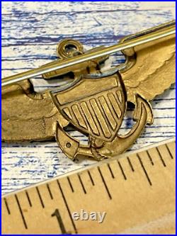 Very Rare 1920's White Co. Made U. S. Navy Naval Aviator Pilot Wing Wings Badge