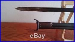 Very Rare 1922 U. S. M1905 Springfield Bayonet with Leather Scabbard