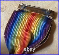 Very Rare! Ww1 U. S. Victory Medal With Original Ribbon (type 1 Wire Loop)