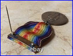 Very Rare! Ww1 U. S. Victory Medal With Original Ribbon (type 1 Wire Loop)