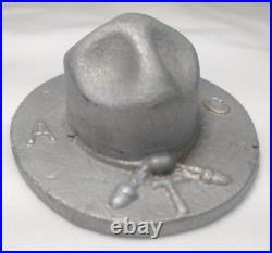Vintage 1920s Texas A&M Corps Cadet Campaign Hat Aluminum Paperweight