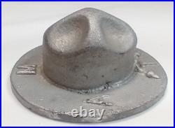 Vintage 1920s Texas A&M Corps Cadet Campaign Hat Aluminum Paperweight