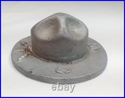 Vintage 1920s Texas A&M Corps Cadet Campaign Hat Aluminum Paperweight