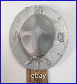 Vintage 1920s Texas A&M Corps Cadet Campaign Hat Aluminum Paperweight