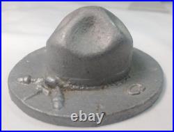 Vintage 1920s Texas A&M Corps Cadet Campaign Hat Aluminum Paperweight