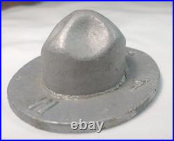 Vintage 1920s Texas A&M Corps Cadet Campaign Hat Aluminum Paperweight
