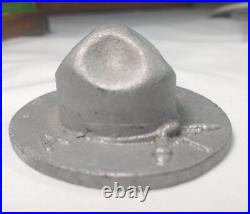 Vintage 1920s Texas A&M Corps Cadet Campaign Hat Aluminum Paperweight
