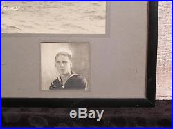 Vintage 1923 USS Texas Battleship BB 35 Photograph Sailor Photo Framed US Navy