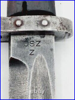 Vintage 1926-1932 Czech CSZ Mauser Bayonet Z mark With Metal Scabbard