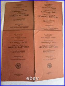 Vintage 1927 US Navy Electrician's Mate Battery Manuals Set Complete 15 Parts