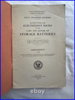 Vintage 1927 US Navy Electrician's Mate Battery Manuals Set Complete 15 Parts