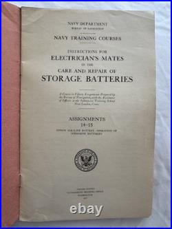 Vintage 1927 US Navy Electrician's Mate Battery Manuals Set Complete 15 Parts