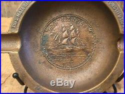 Vintage 1927 USS Constitution Bronze Ashtray Made From Material Taken From Ship