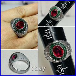 Vintage 1930s Civilian Conservation Corps Sterling Silver Enamel Ring Size 11